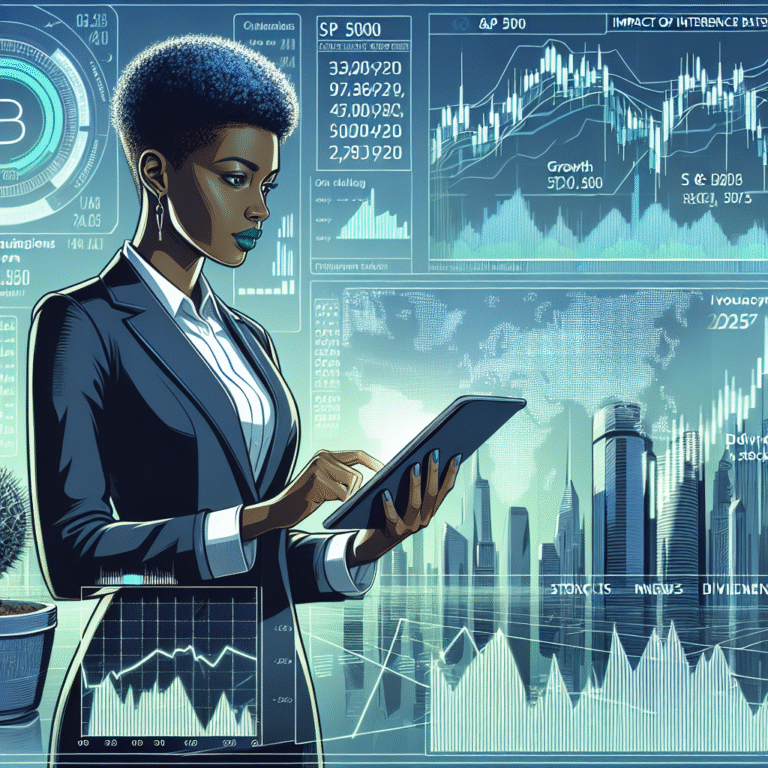 Mia checks brokerage app amidst fluctuating market news.
