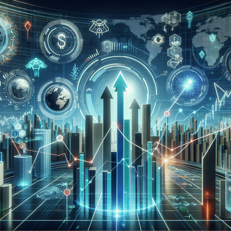 Illustration depicting stock growth themes for 2025.