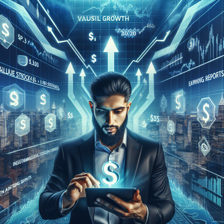 Investor analyzing stocks on a digital app screen.