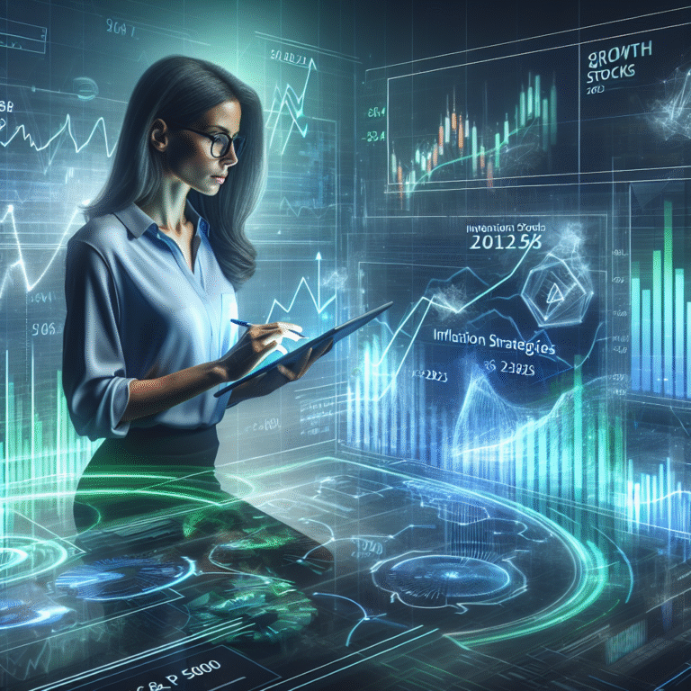 Investor reviewing stock portfolio amid economic uncertainty.