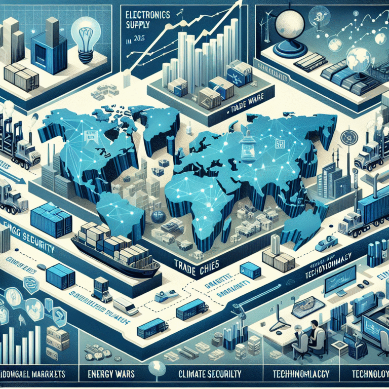 Illustration depicting trade challenges and global market dynamics.