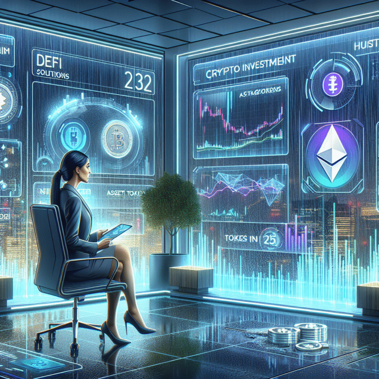 A woman analyzing cryptocurrency on her laptop.